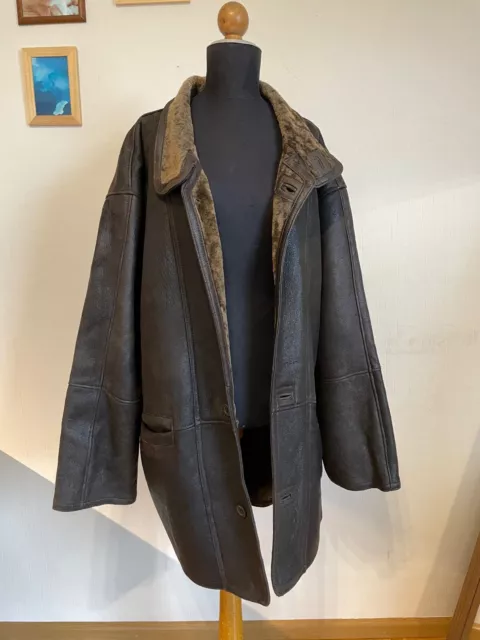 True Vintage Lederjacke Lammfell Schaffelljacke Jacke aus echtem Leder Wolle Sch