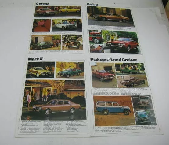 Toyota Complete Line Up 1975 Dealer Sales Flyer Advertising Brochure Ad 75