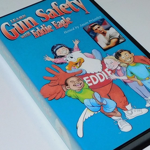 1993 LEARN GUN Safety with Eddie Eagle VHS video tape, Jason Priestley