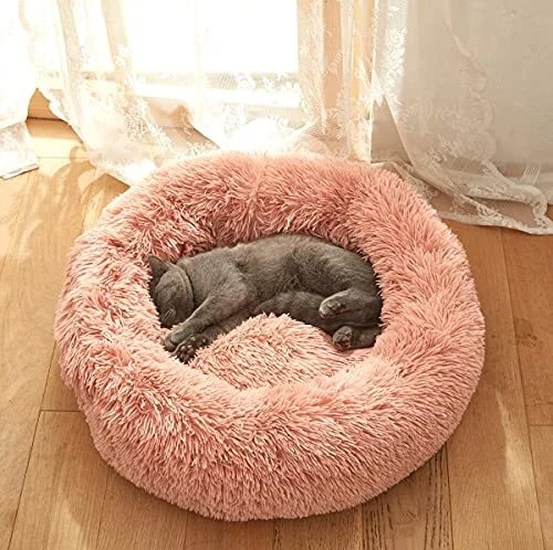 Geizire 24 inch Cat Bed Dog Bed for Cats, Small/Medium Dogs, Washable Donut...