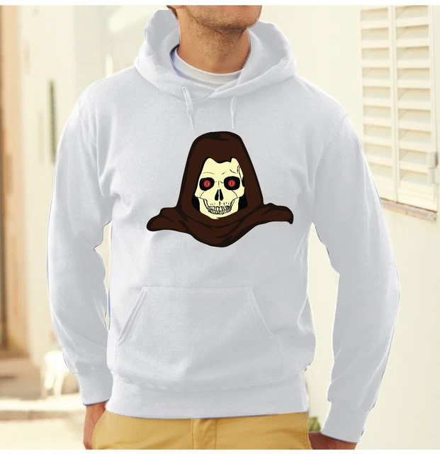 Felpa Con Cappuccio Unisex " Death " Morte Teschio Scheletro Skull Uomo Donna