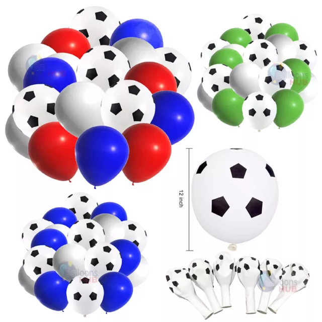 50 Football Balloons 12" Soccer Printed Match Party Latex Birthday League UK