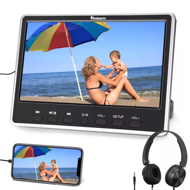 12" Auto Kopfstütze DVD Player Monitor Bildschirme HDMI USB Für Kinder+Kopfhörer 2