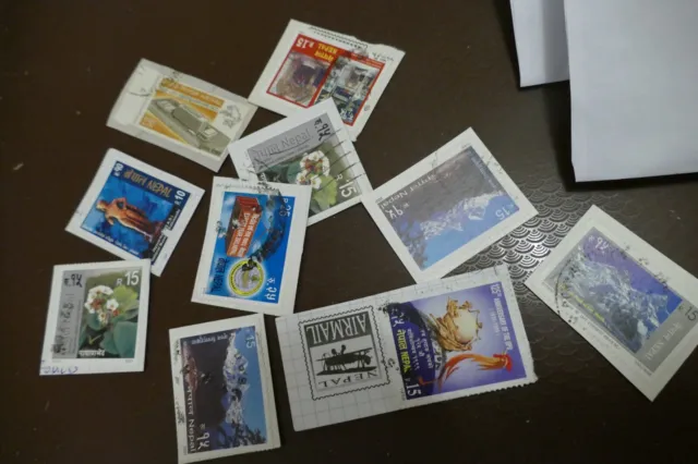 10 Nepal Nepalese used postage stamps - philately postal