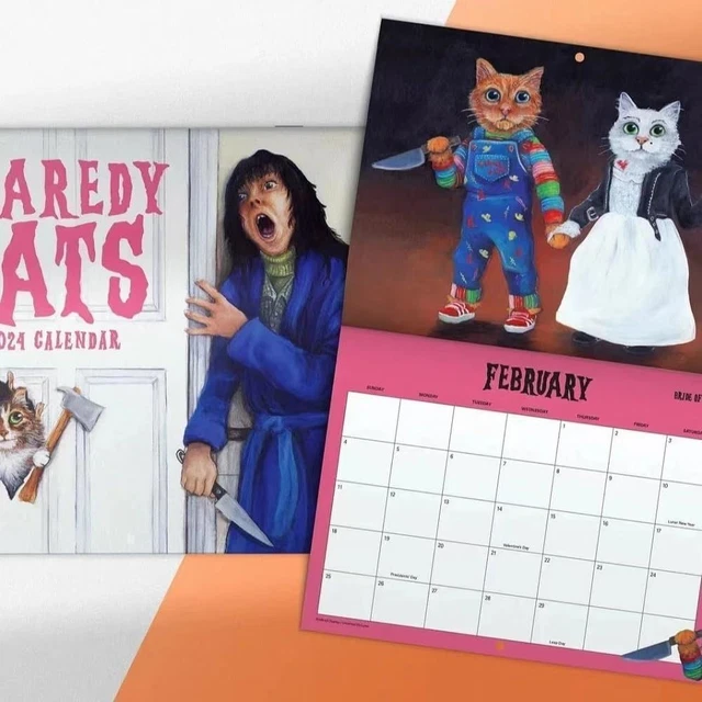 PAPER SCAREDY CATS 2024 Monthly Calendar 2024 Calendar Home Decoration