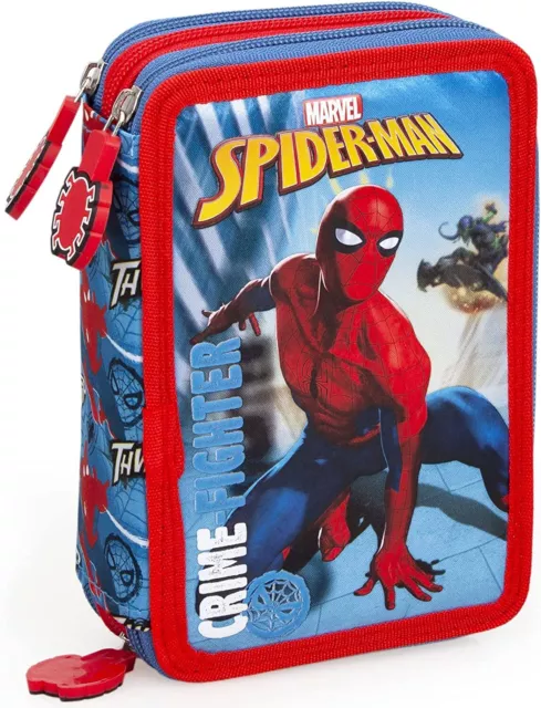 Marvel Spider-Man - Astuccio triplo riempito per bambini, per la Scuola  Elementare o tempo libero, 3