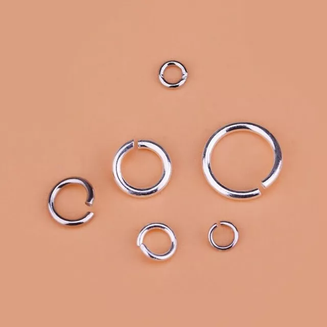 10/50Pc 925 Sterling Silver OPEN JUMP RINGS 3mm 4mm 5mm 6mm 7mm (22gauge/0.64mm)