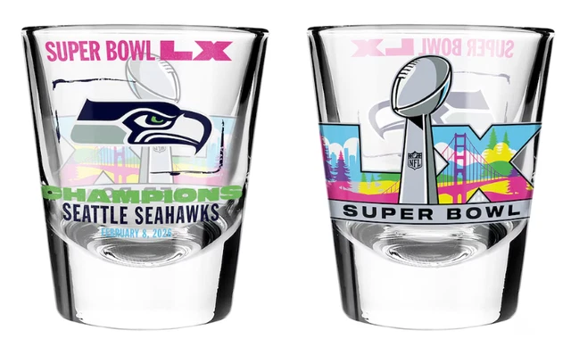 SEATTLE SEAHAWKS 2026 Super Bowl LX Champions NFL Football 2oz Shot ...