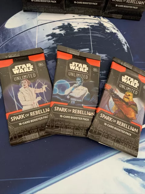 Star Wars Unlimited Spark of Rebellion Sealed Booster Pack x 3 (all 3 Art Work)