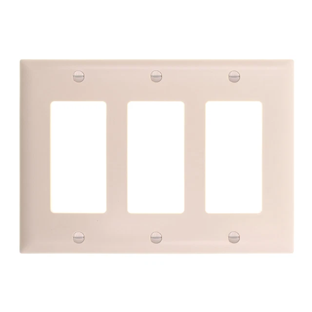 Pass & Seymour Tp263-La Decorator Wall Plate, 3-Gang, Light Almond