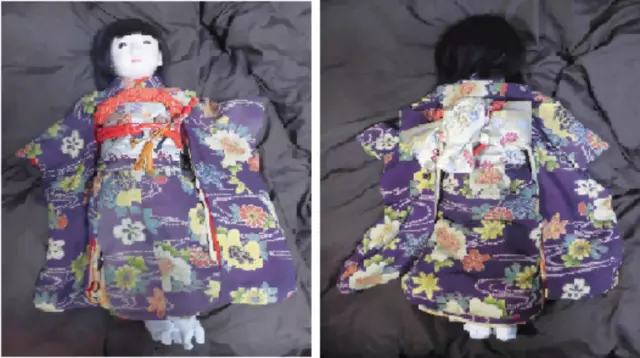 Japan Antique Meiji Chirimen Kimono Ichimatsu Doll Handmade Large 70cm 1.5kg