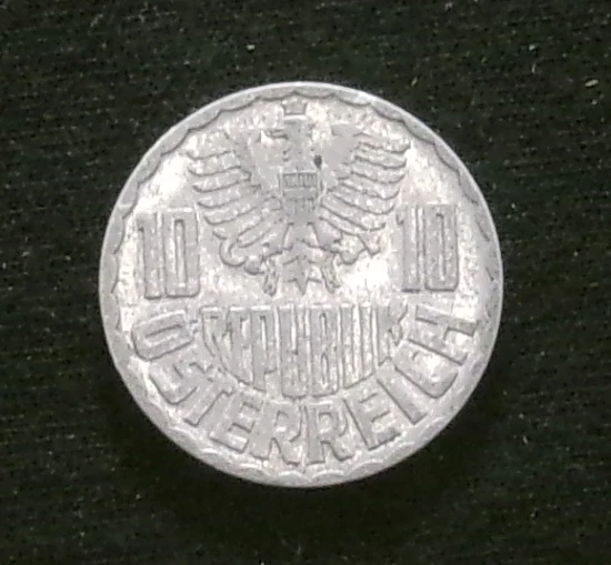 1959 10 Groschen Austrian Coin Aluminum