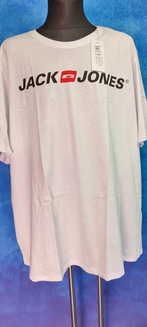 Jack & Jones T-Shirt 7XL Plus Big Size XXXXXXXL Rundhals Style #80 Weiss