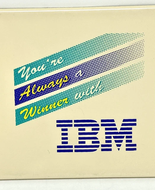 IBM vtg Luggage Baggage Briefcase Logo Tag - You're Always a Winner with