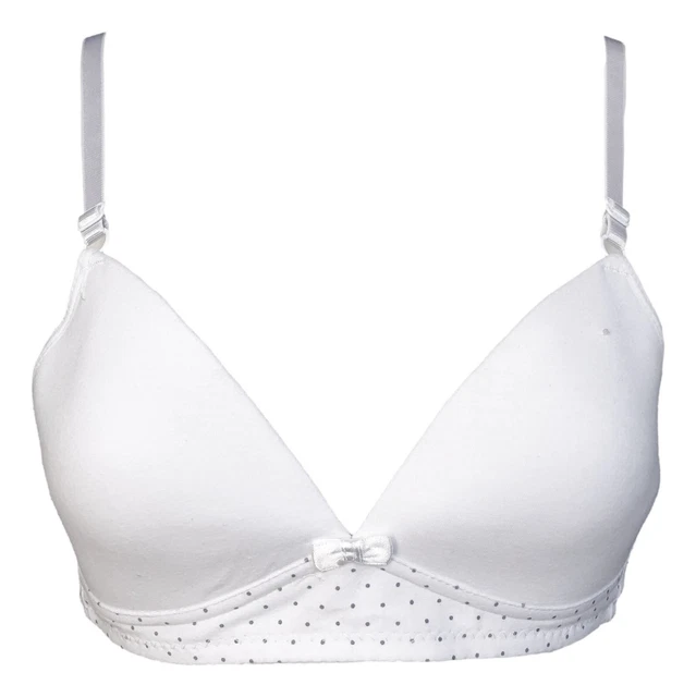 SOUTIEN GORGE COTON blanc bord fleuri 75A lingerie petite taille poitrine  menue EUR 13,99 - PicClick FR