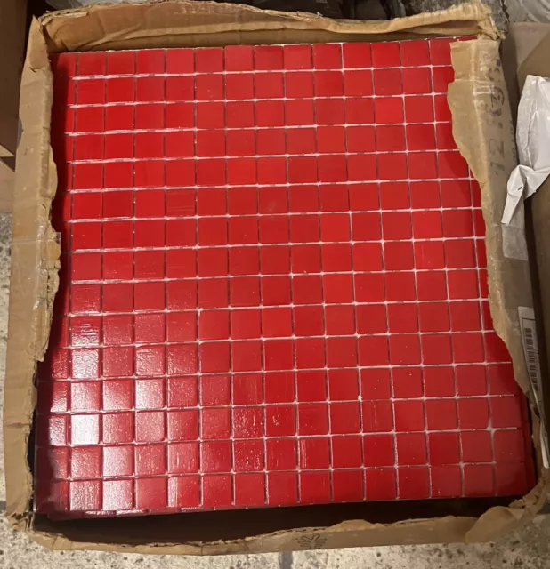 RED (Solus Venezia Poppy) Italian made Ceramic Mosaics.