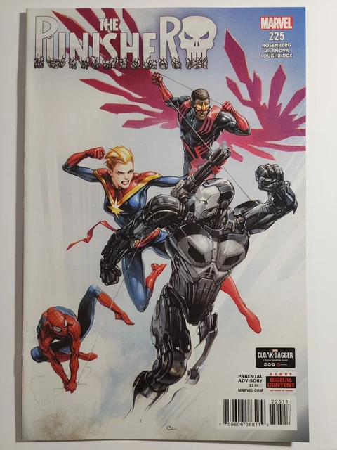 THE PUNISHER #225 Marvel Comics 2018 WAR MACHINE ARMOR Clayton Crain Cover NM+