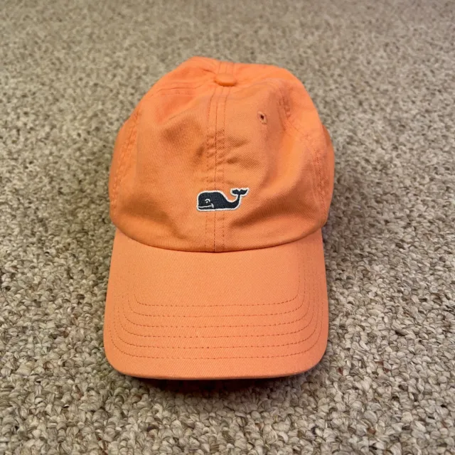 Vineyard Vines Hat Cap Mens Strapback Orange Blue Whale Logo Preppy Casual