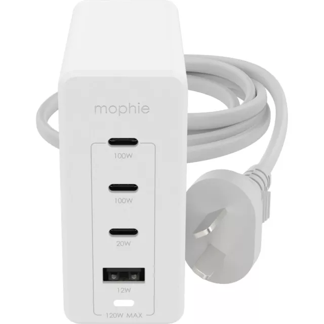 Mophie Speedport 120W 4 Port GaN Fast Charger Power Adaptor Hub - White