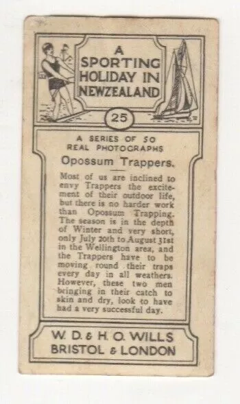 Wills Sporting Holiday in NZ 1928 #25 Possum trappers 2