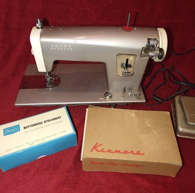 VINTAGE SEARS KENMORE Sewing Machine 148.295 w/Foot Pedal Plus More