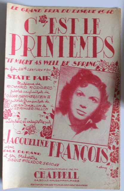 Partition ancienne:C'EST LE PRINTEMPS  Musique:RODGERS.R  Paroles: SABLON.J