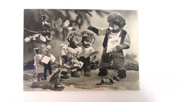Cpa Allemagne Mecki Herisson Chorale Enfant Souris Bd Marionnette Diehl 11 1950