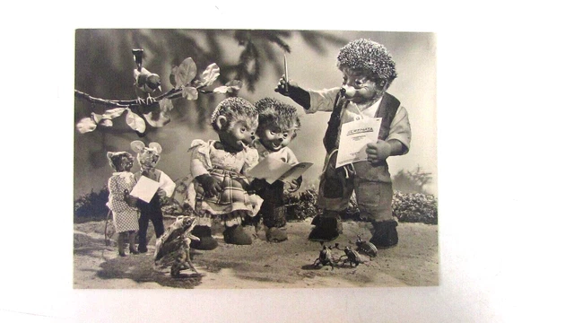 Cpa Allemagne Mecki Herisson Chorale Enfant Souris Bd Marionnette Diehl 11 1950