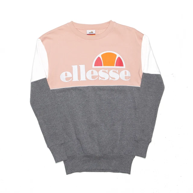 Felpa ELLESSE Donna Sportiva Rosa Colourblock Collo Crew XS