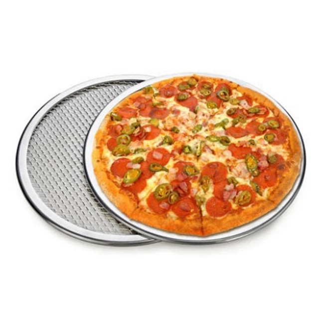 Piatto a rete per pizza diametro 8 16 pollici con superficie forata per cottura
