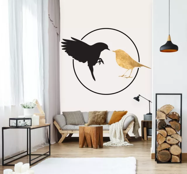 3D Black Circle Bird N479 Wallpaper Wall Mural Self-adhesive Boris Draschoff Fay