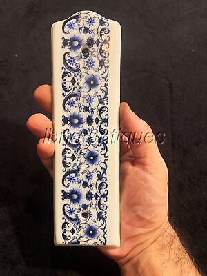 Jm Limoges Porcelaine Door Push Plate . Blue And White Floral Design . Mint Cond