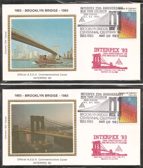 Interpex '83 Celebrating Brookling Bridge 100th Anniversary.  Colorano Cachet