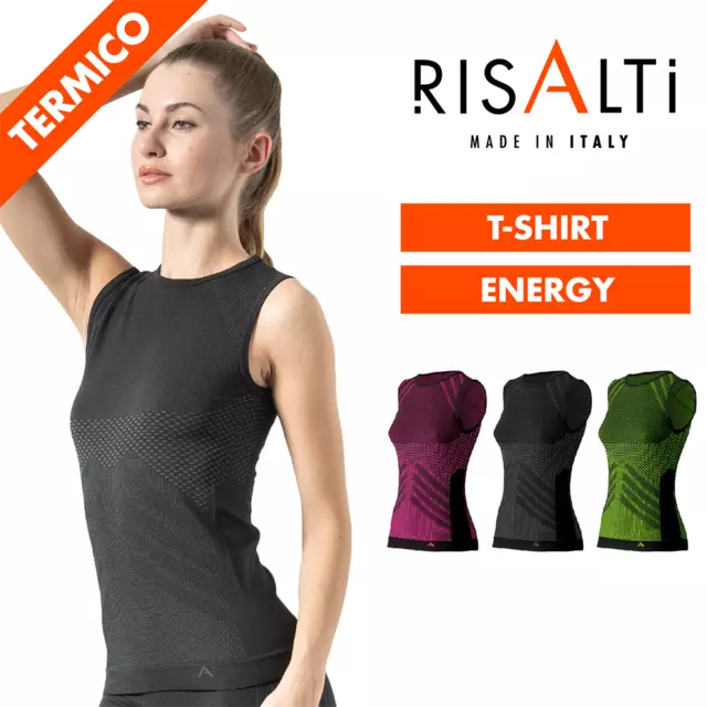 Smanicato Maglia Termica Donna Energy - Intimo Termico Sportivo Risalti