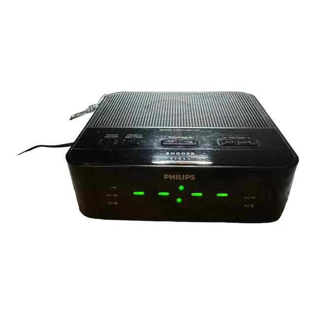 PHILIPS DIGITAL ALARM Clock FM Radio Snooze Model AJ3116M/37 TESTED