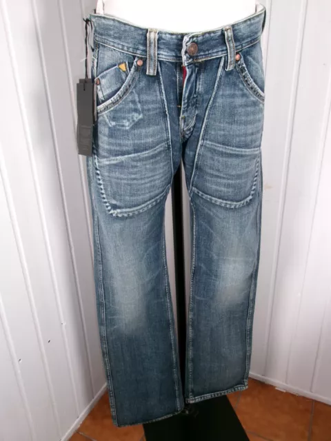 Pantalon Jeans bleu taille normale droit MELTIN POT Erman W29 L34 38 reversible