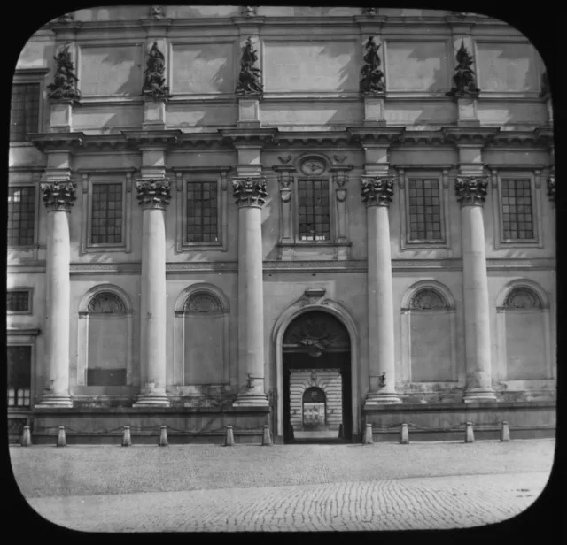 ESTOCOLMO EL PALACIO REAL SUECIA C1870 ANTIGUA Linterna Mágica Diapositiva FOTO