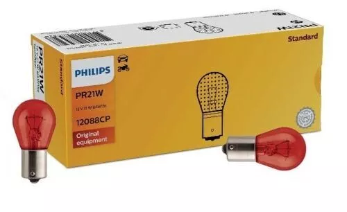 10 LAMPADINE A incandescenza Philips PR21W 12V 21W BAW15s rossa 12088CP  12088 CP lampada EUR 34,90 - PicClick IT