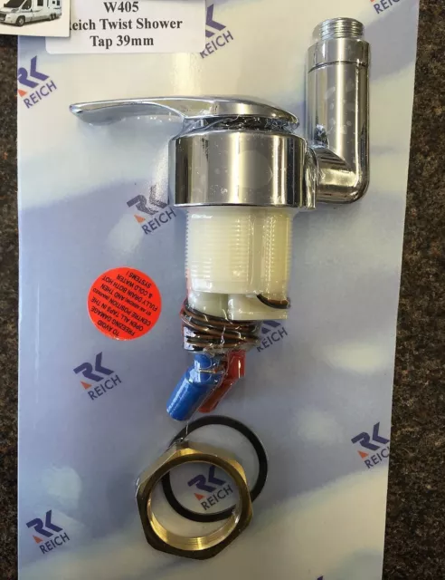 CARAVAN MOTORHOME REICH TWIST SHOWER TAP MIXER SILVER CHROME SUITS 39mm - W405