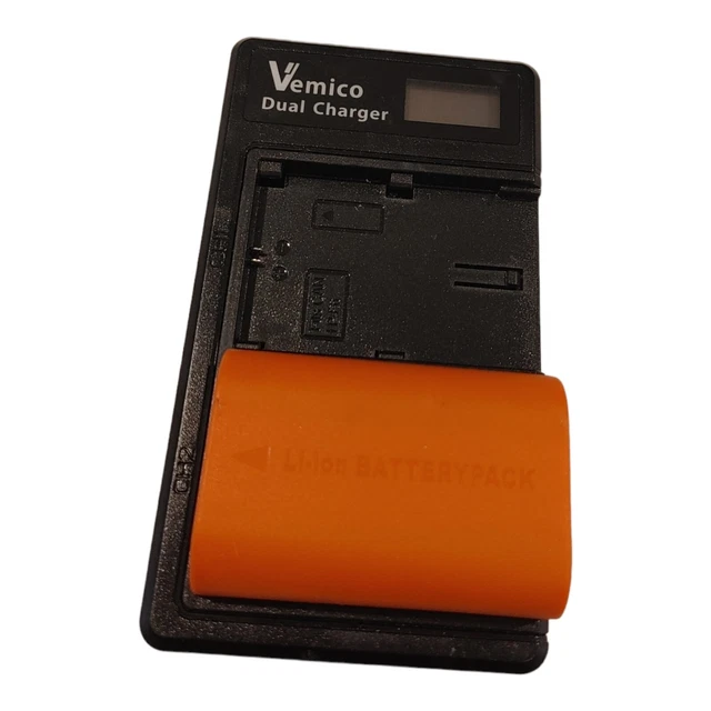 Vemico LP-E6 7.4V (1) Battery Charger  2100mAh Replacement Battery Dual No Cord