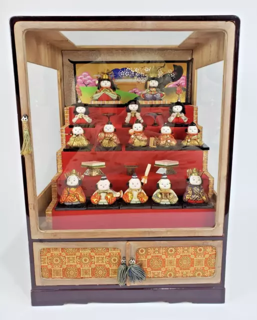 Japanese Antique Hinamatsuri Hina Ningyo Dolls Set Kimono.