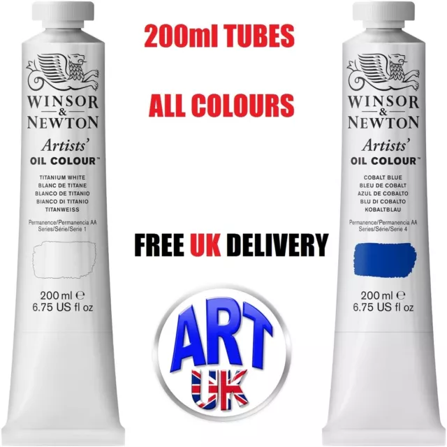 Winsor & Newton Professional Quality Artists Oil Colour Paint 200ml Tubes