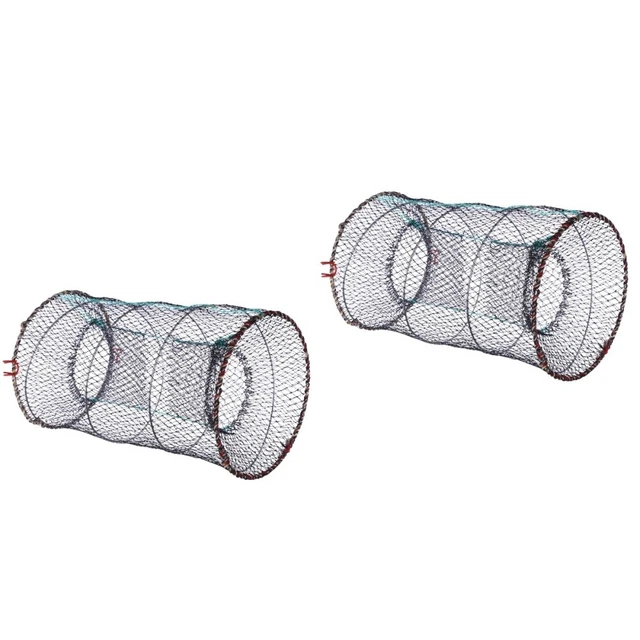 2 Count Portable Fishing Landing Net Fishing Net Foldable Bait Cast