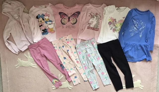 Pacchetto Abbigliamento Ragazza Top Leggings M&S Next Disney Unicorno 6-7 anni