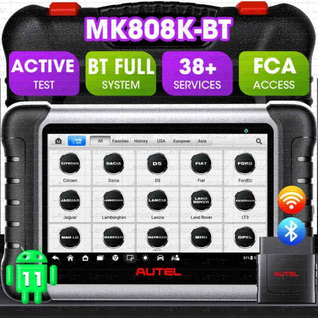 Autel MaxiCOM MK808K-BT MK808BT PRO Valise Lecteurs code Systèmes Complète TPMS