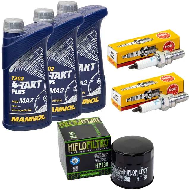 Wartungspaket Öl 4L + Luftfilter + Ölfilter + Zündkerzen Für Cagiva Raptor 1000 V-Raptor 1000 X-Tra Raptor 1000 2000-2005