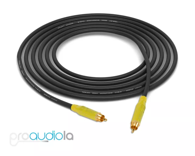 Mogami 2534 Quad Cable | Yellow Amphenol RCA to RCA | Black 4 Feet 4 Ft. 4'