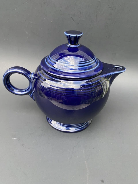 Vintage Fiesta FIESTAWARE TEAPOT Cobalt Blue Ring Handle Homer Laughlin