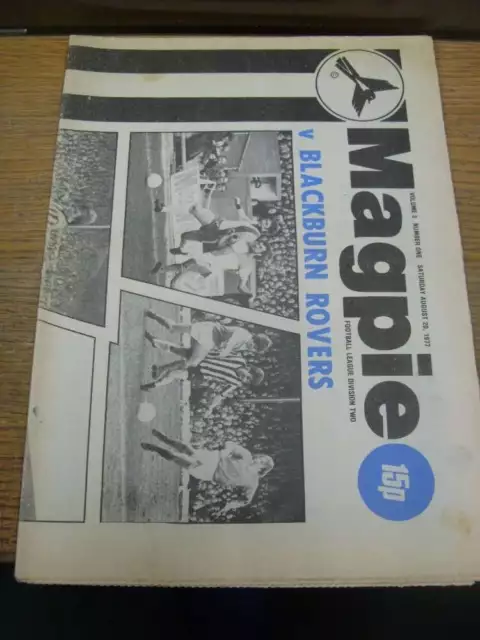 20/08/1977 Notts County v Blackburn Rovers [Newspaper Style] (folded)
