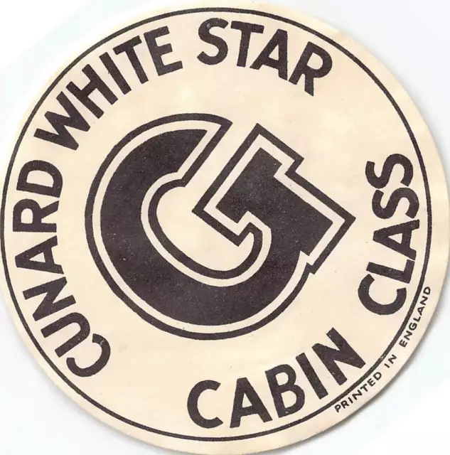 Cunard White Star Cabin Class Used Decal-1955 R M S Mauretania